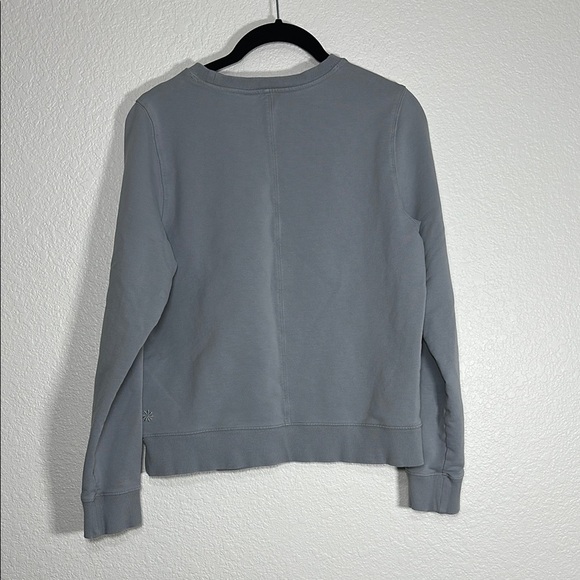 Athleta Gray Crewneck Sweater with Ribbed Details SP - Picture 4 of 5